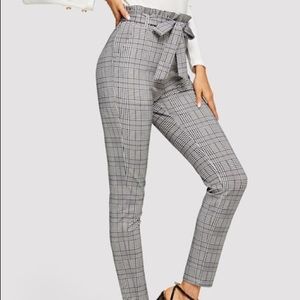 Plaid Paper Bag Pants